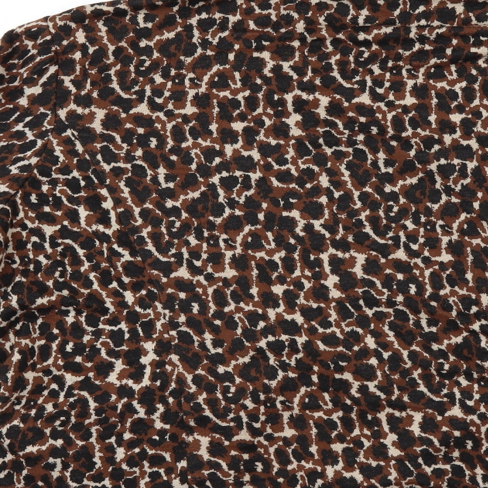 Marks and Spencer Womens Brown Animal Print  Cardigan Jumper Size 22