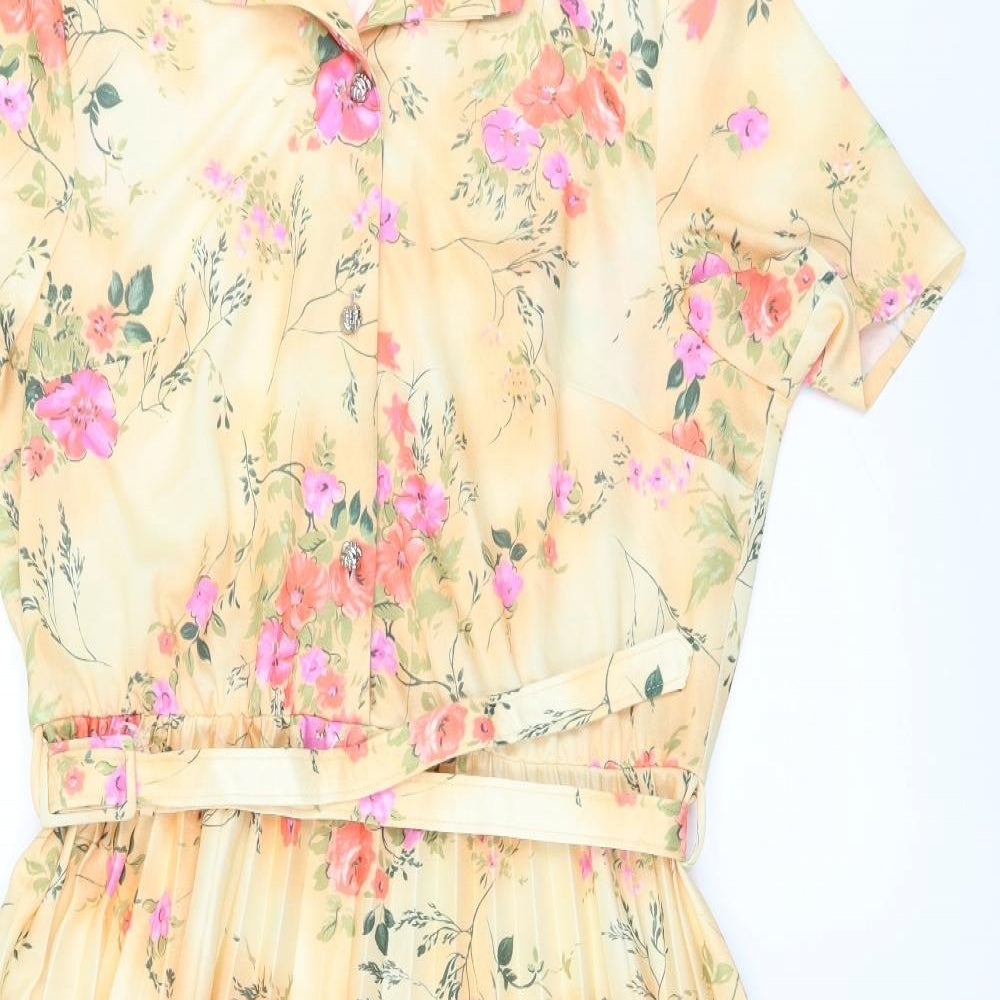 Preworn Womens Yellow   Shirt Dress  Size 18
