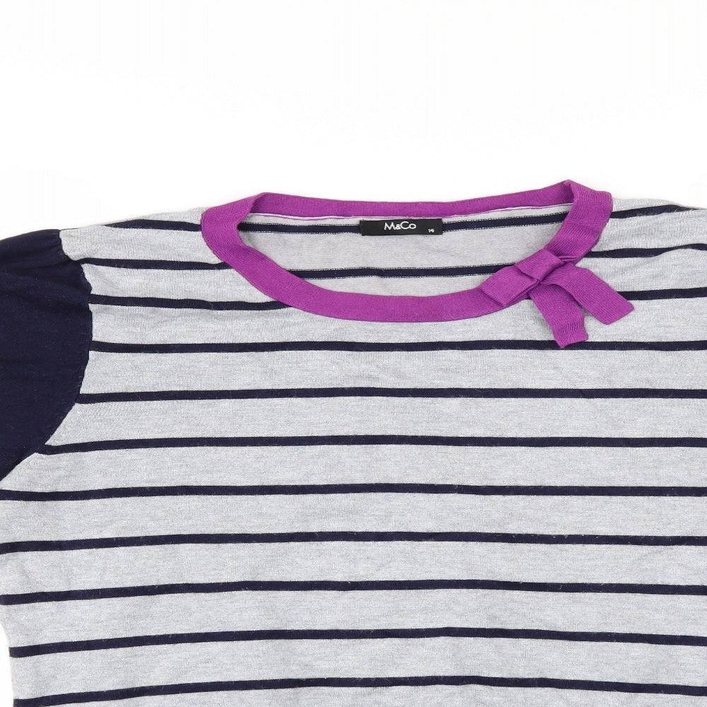 M&Co Womens Grey   Basic Blouse Size 14