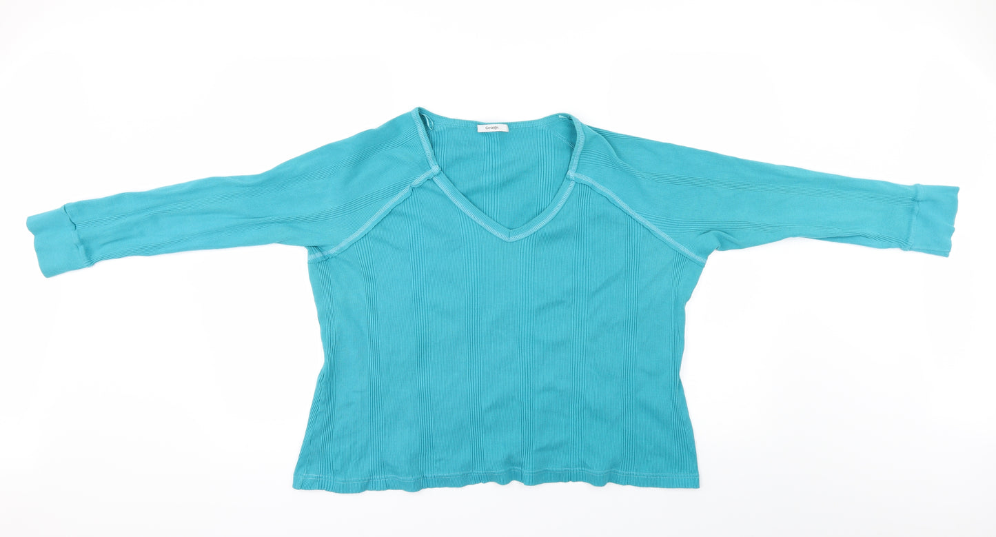 George Womens Blue   Basic Blouse Size 24