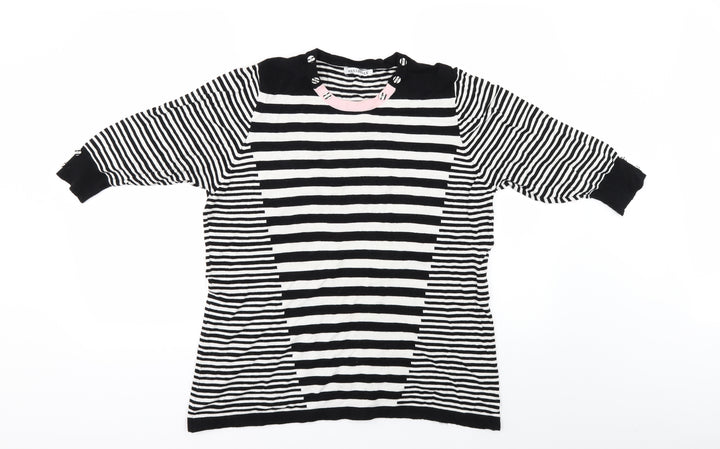Annabelle Womens White Striped Basic Blouse Size 14