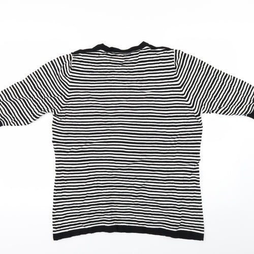 Annabelle Womens White Striped  Basic Blouse Size 14