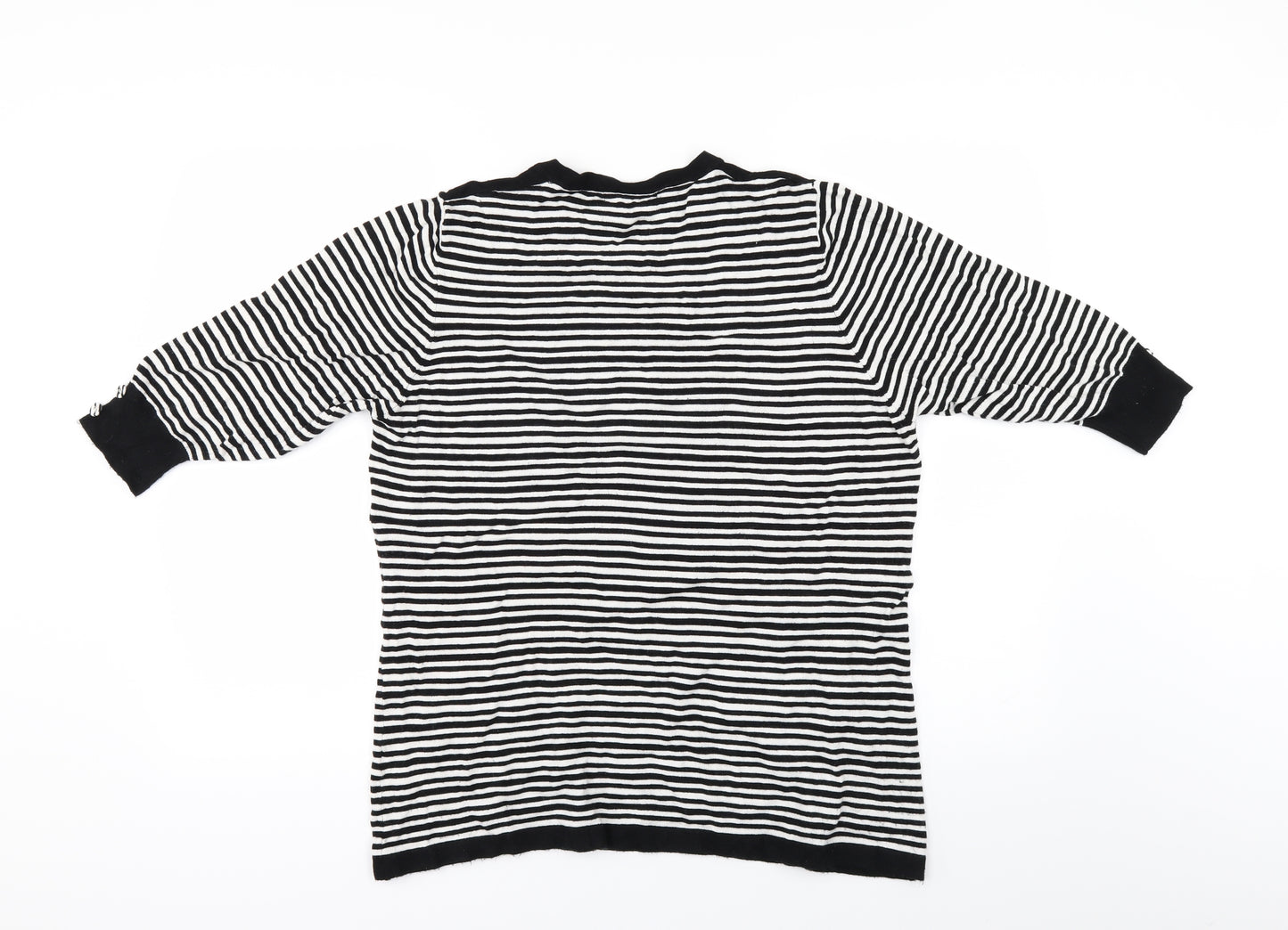 Annabelle Womens White Striped  Basic Blouse Size 14