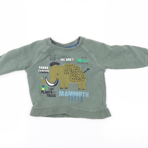 Mini Club Boys Green   Pullover Jumper Size 12-18 Months