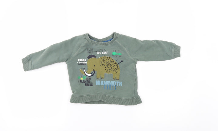 Mini Club Boys Green Pullover Jumper Size 12-18 Months