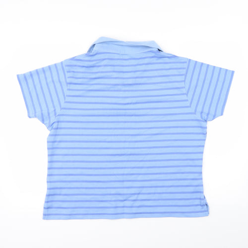 Bonmarché Mens Blue Striped   Polo Size XL