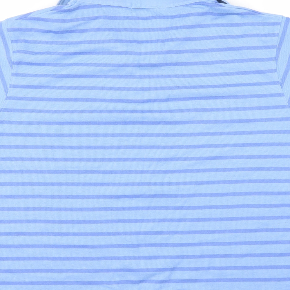 Bonmarché Mens Blue Striped   Polo Size XL