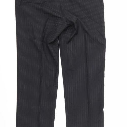 Preworn Mens Black Striped   Suit Trousers Size 36 L31 in