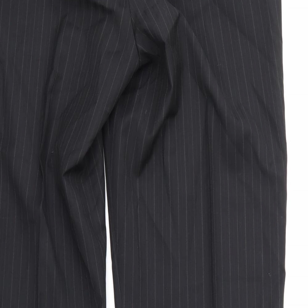 Preworn Mens Black Striped   Suit Trousers Size 36 L31 in