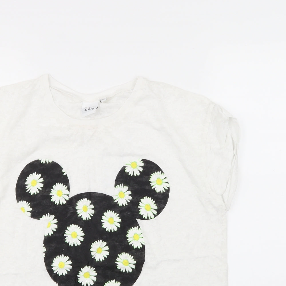 Disney Womens White   Basic T-Shirt Size 12
