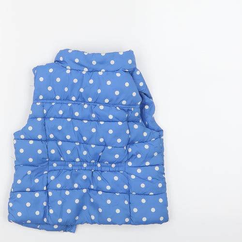 Young Dimension Girls Blue Polka Dot  Gilet Coat Size 2 Years