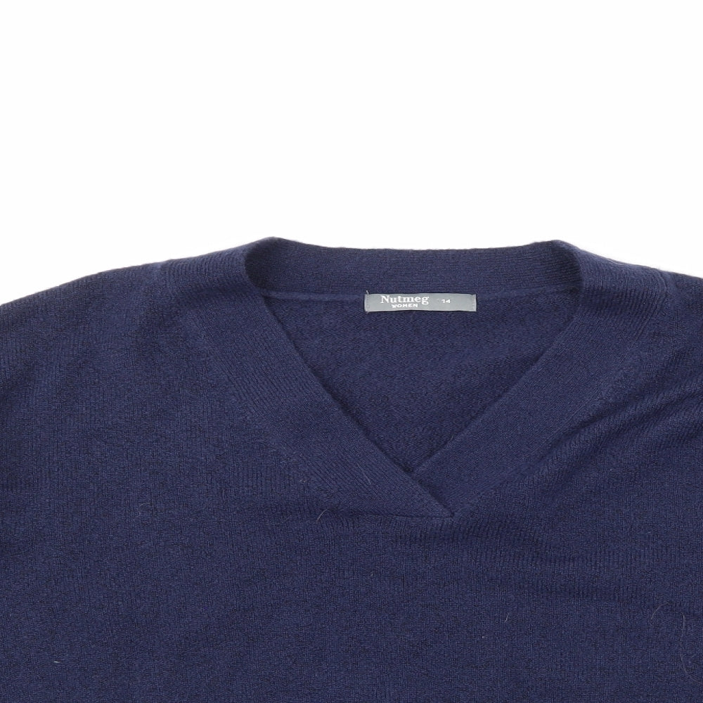 Nutmeg Womens Blue   Pullover Jumper Size 14
