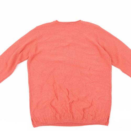 Isle Womens Orange Argyle/Diamond  Pullover Jumper Size M