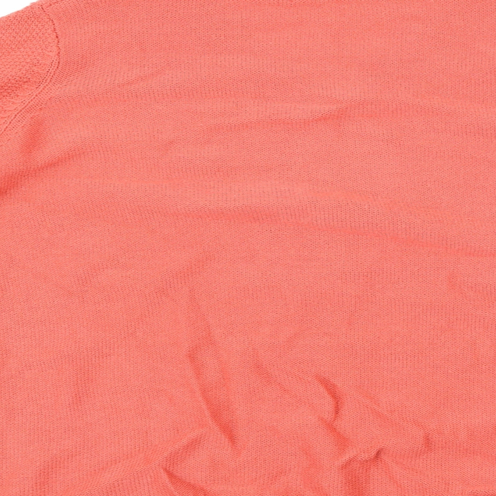 Isle Womens Orange Argyle/Diamond  Pullover Jumper Size M