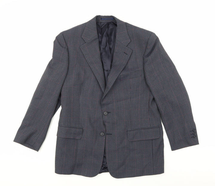 Preworn Mens Blue Herringbone Jacket Suit Jacket Size 38