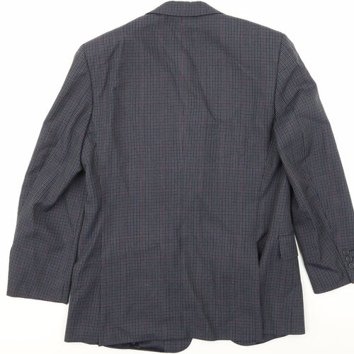 Preworn Mens Blue Herringbone  Jacket Suit Jacket Size 38