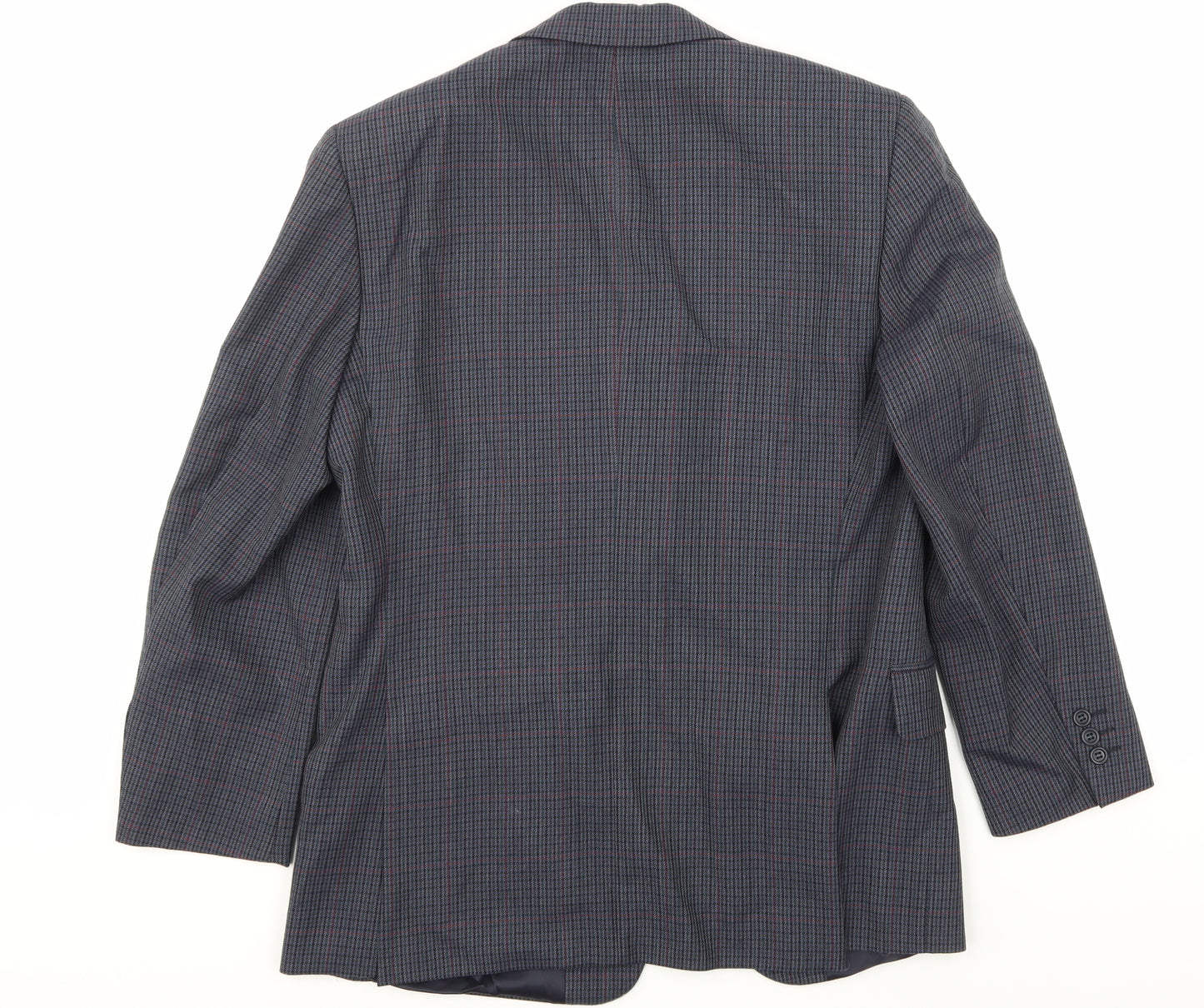 Preworn Mens Blue Herringbone  Jacket Suit Jacket Size 38