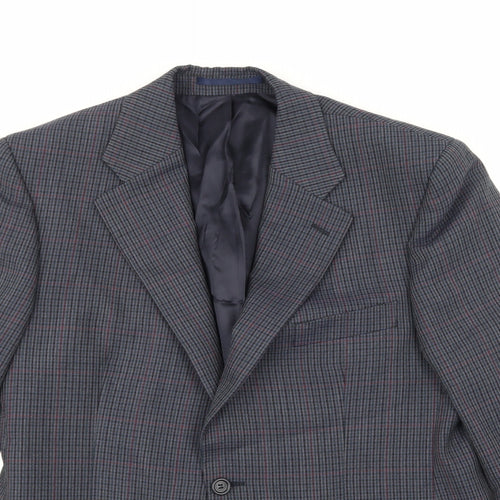 Preworn Mens Blue Herringbone  Jacket Suit Jacket Size 38