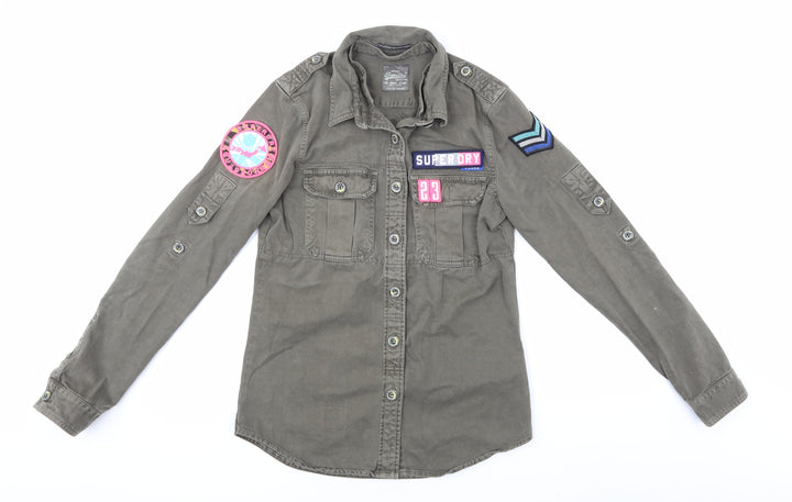super dry Mens Green Button-Up
