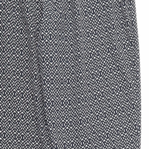 NEXT Womens Blue Geometric  Cropped Trousers Size 14 L22 in