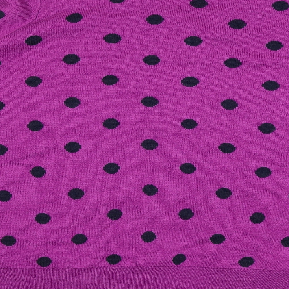 Marisota Womens Purple Polka Dot  Cardigan Jumper Size 16