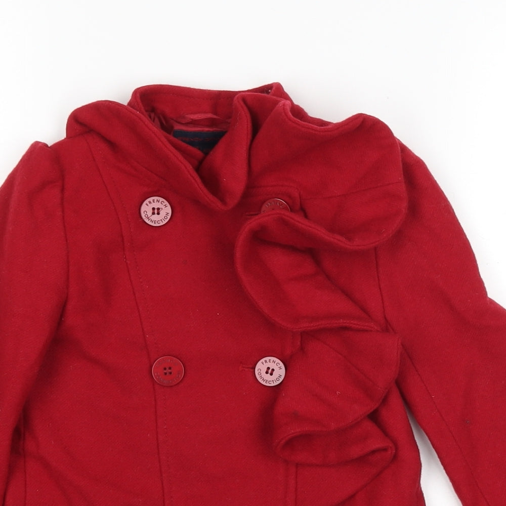 French Connection Girls Red   Parka Coat Size 2-3 Years