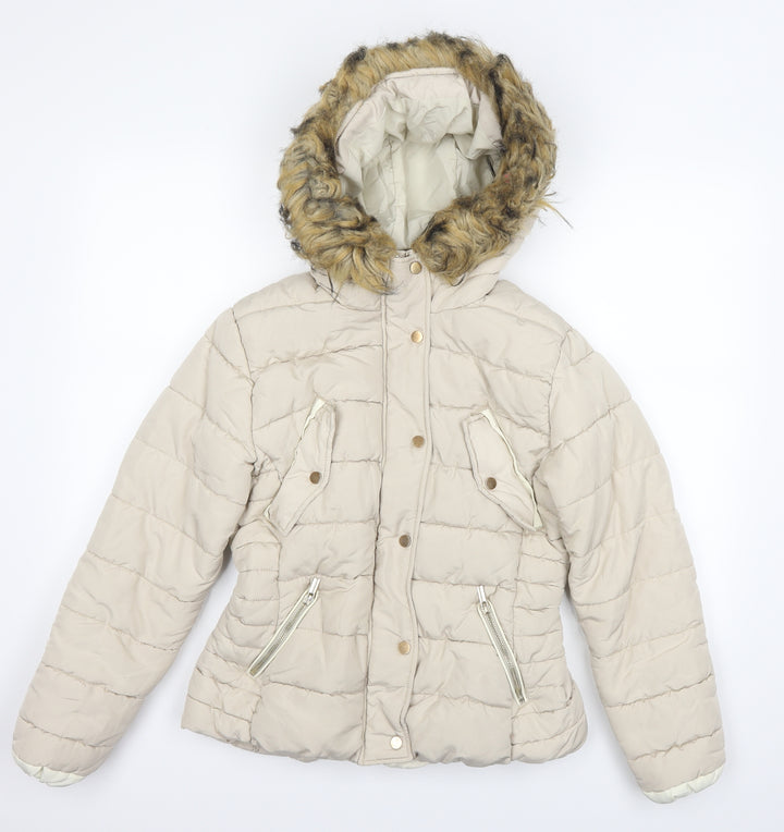 H&M Womens Ivory Puffer Jacket Jacket Size 38
