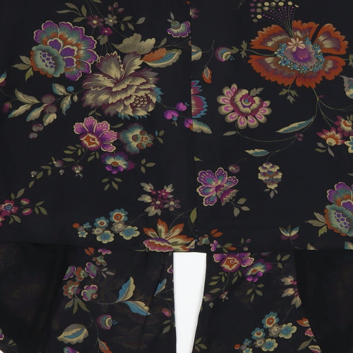 Warehouse Womens Black Floral  Kimono Coatigan Size M