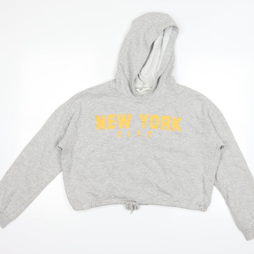 H&M Girls Grey   Pullover Hoodie Size 14 Years