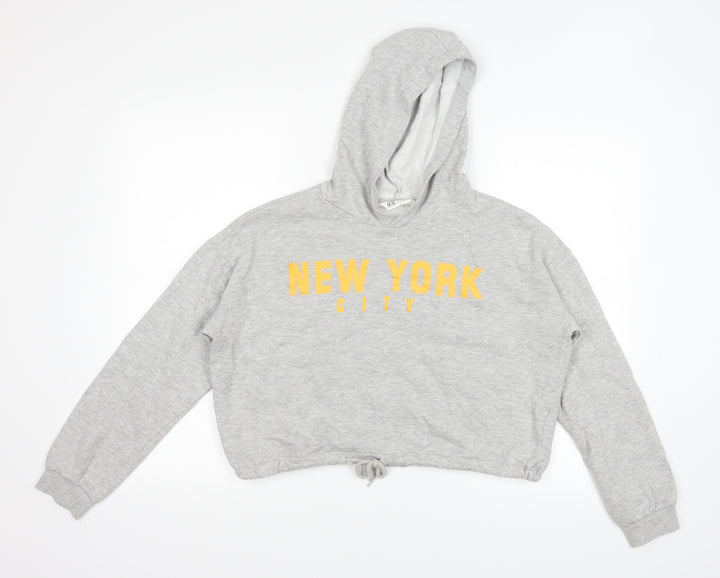 H&M Girls Grey   Pullover Hoodie Size 14 Years