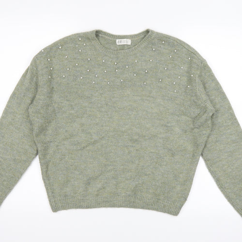 H&M Girls Grey   Pullover Jumper Size 13 Years