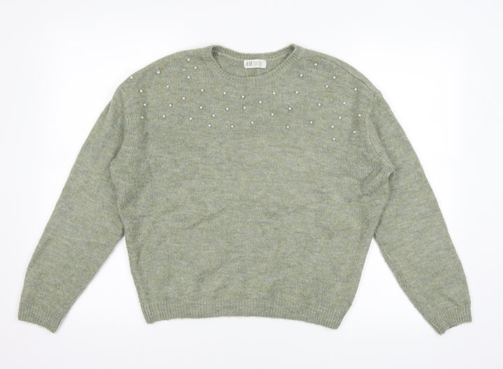 H&M Girls Grey   Pullover Jumper Size 13 Years