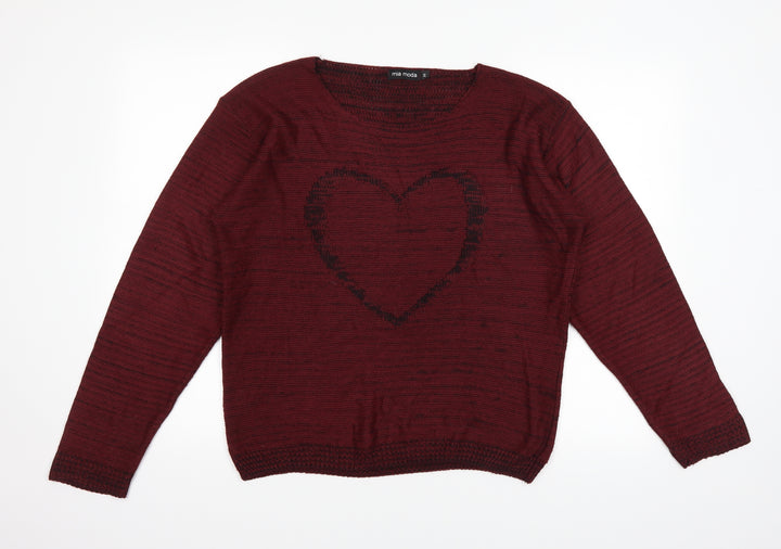 Mia Moda Womens Red   Pullover Jumper Size M