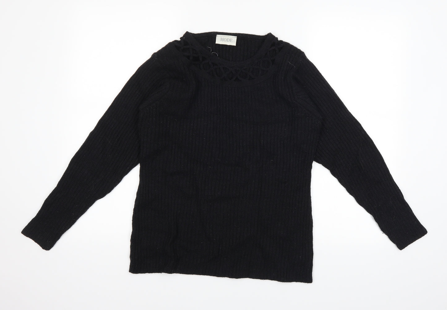 mode Womens Black   Pullover Jumper Size 12