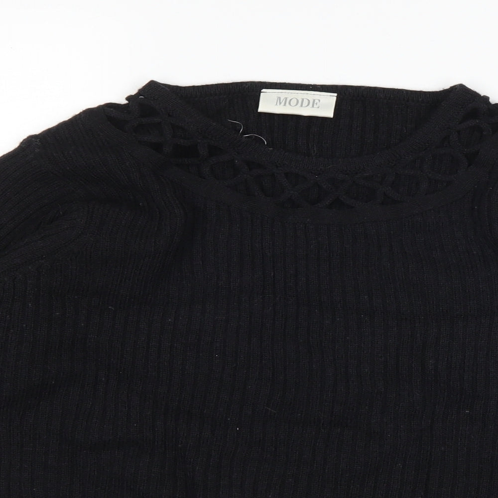 mode Womens Black   Pullover Jumper Size 12