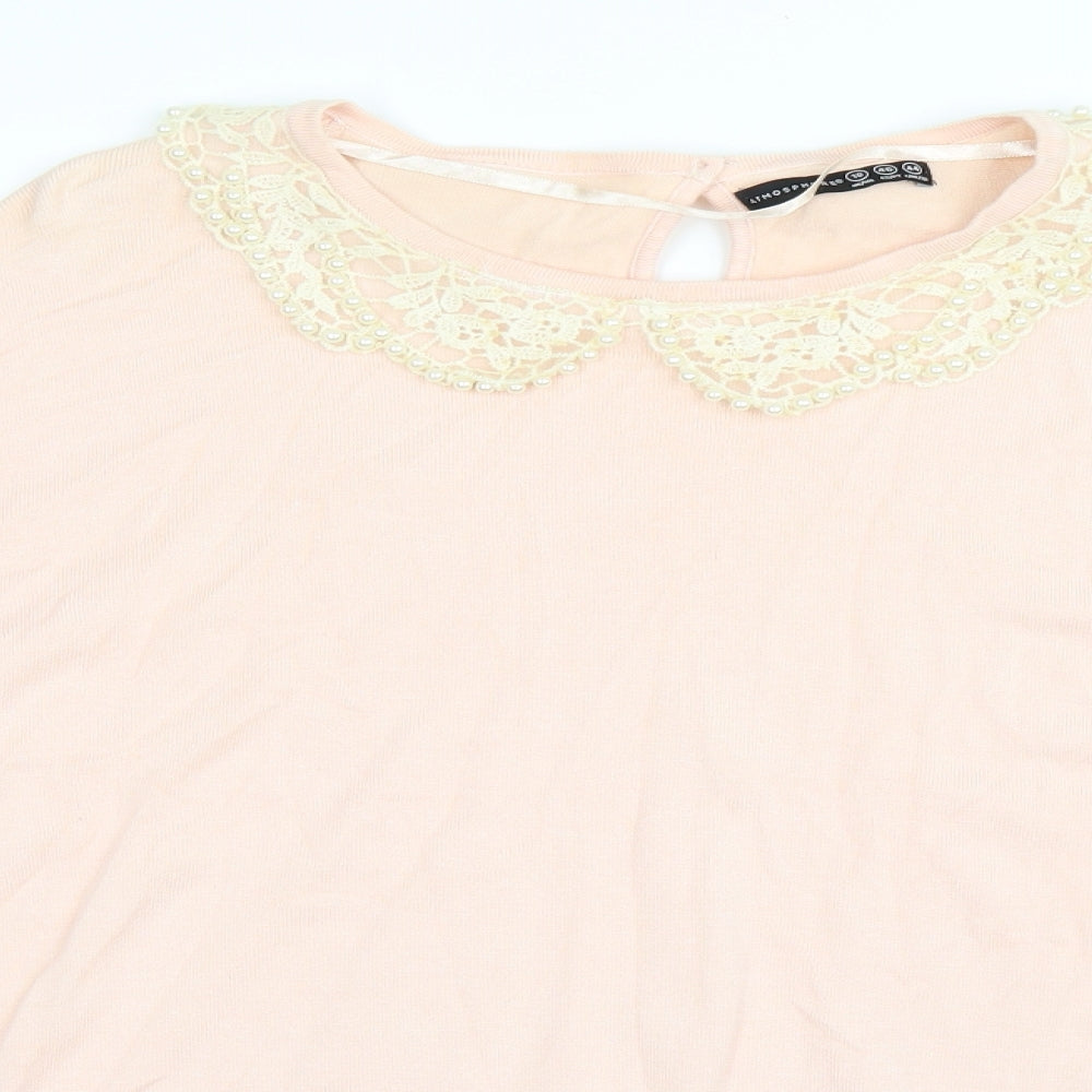 Primark Womens Pink   Pullover Jumper Size 18  - Lace Collar Detail
