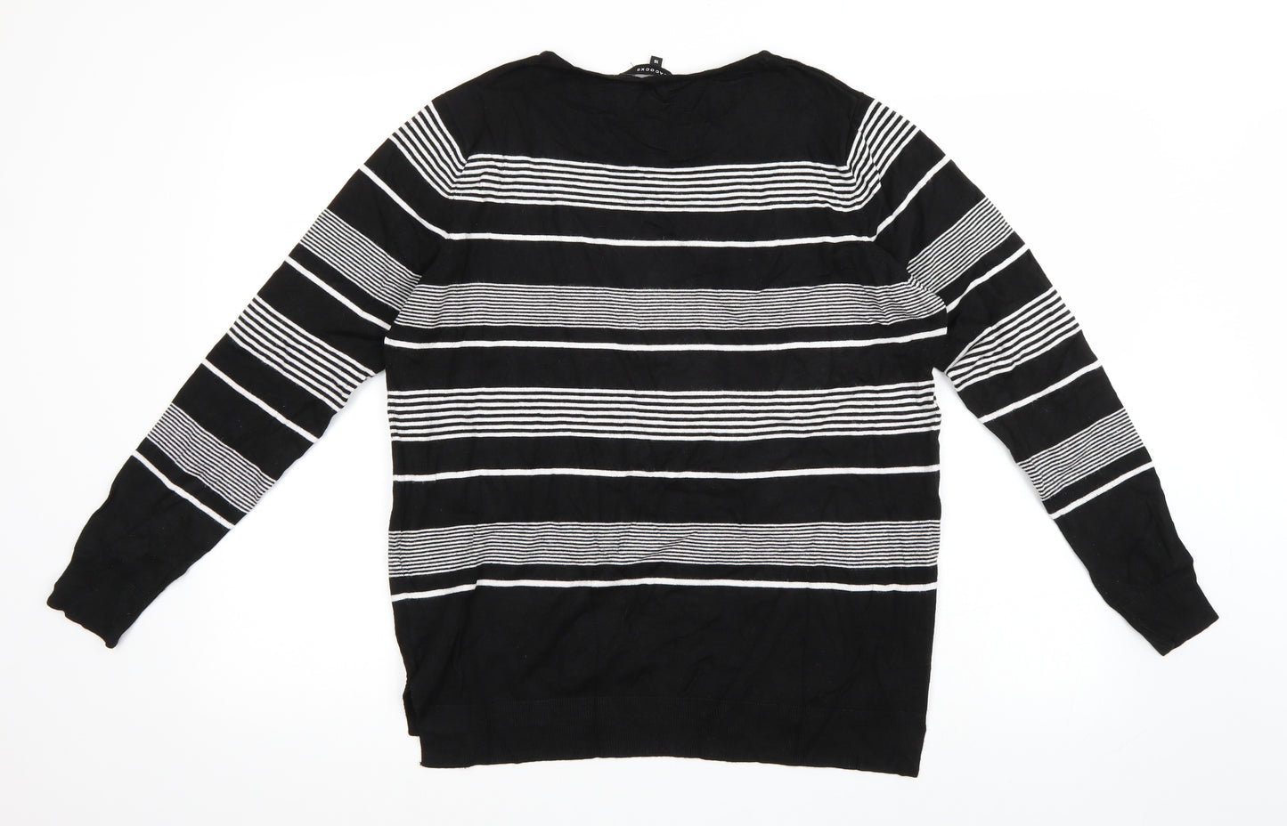 Peacocks Womens Black Striped  Pullover Jumper Size 16