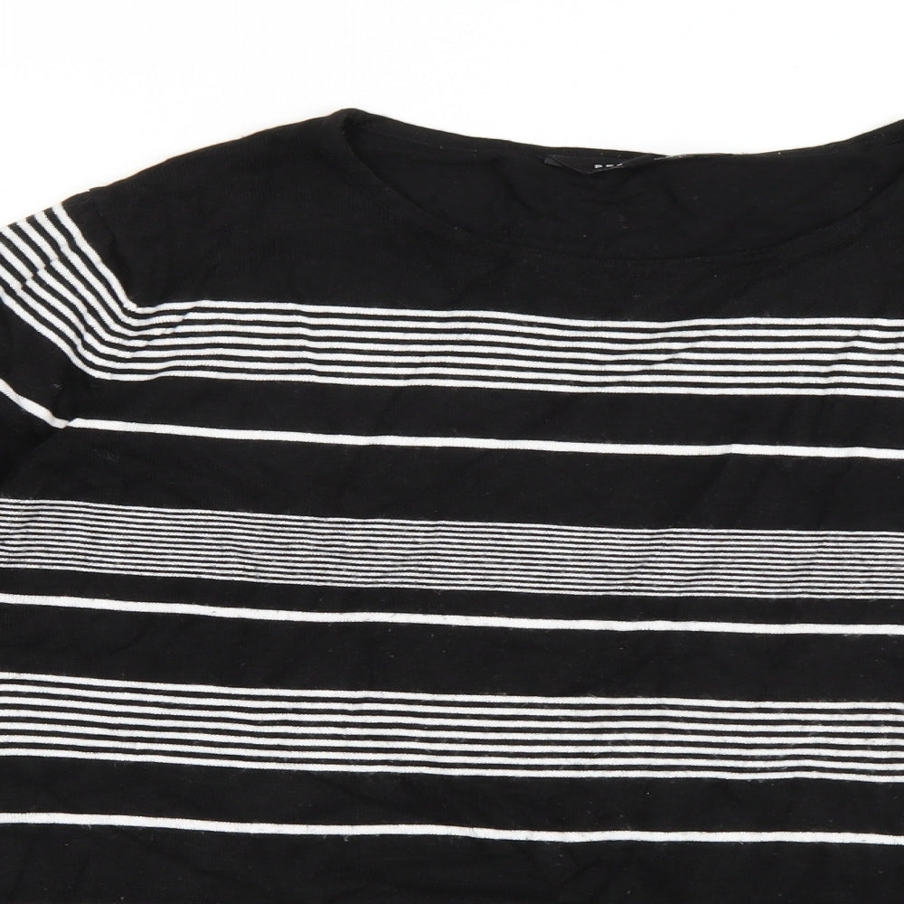 Peacocks Womens Black Striped  Pullover Jumper Size 16