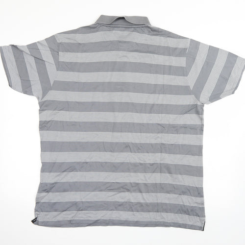 Colin Montgomerie Mens Grey Striped   Polo Size L