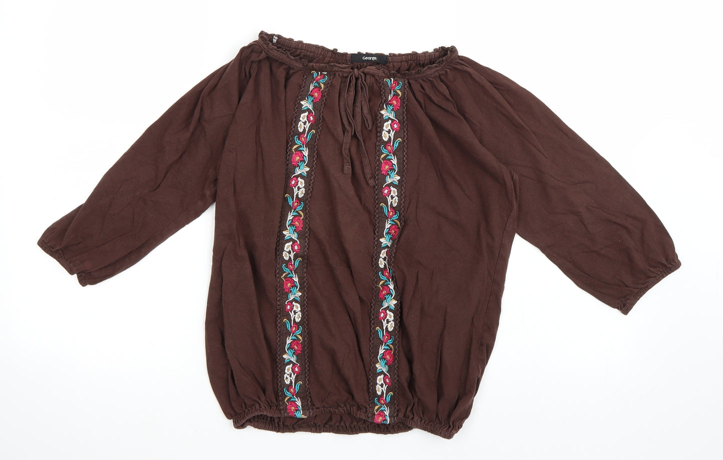 George Womens Brown   Basic Blouse Size 8