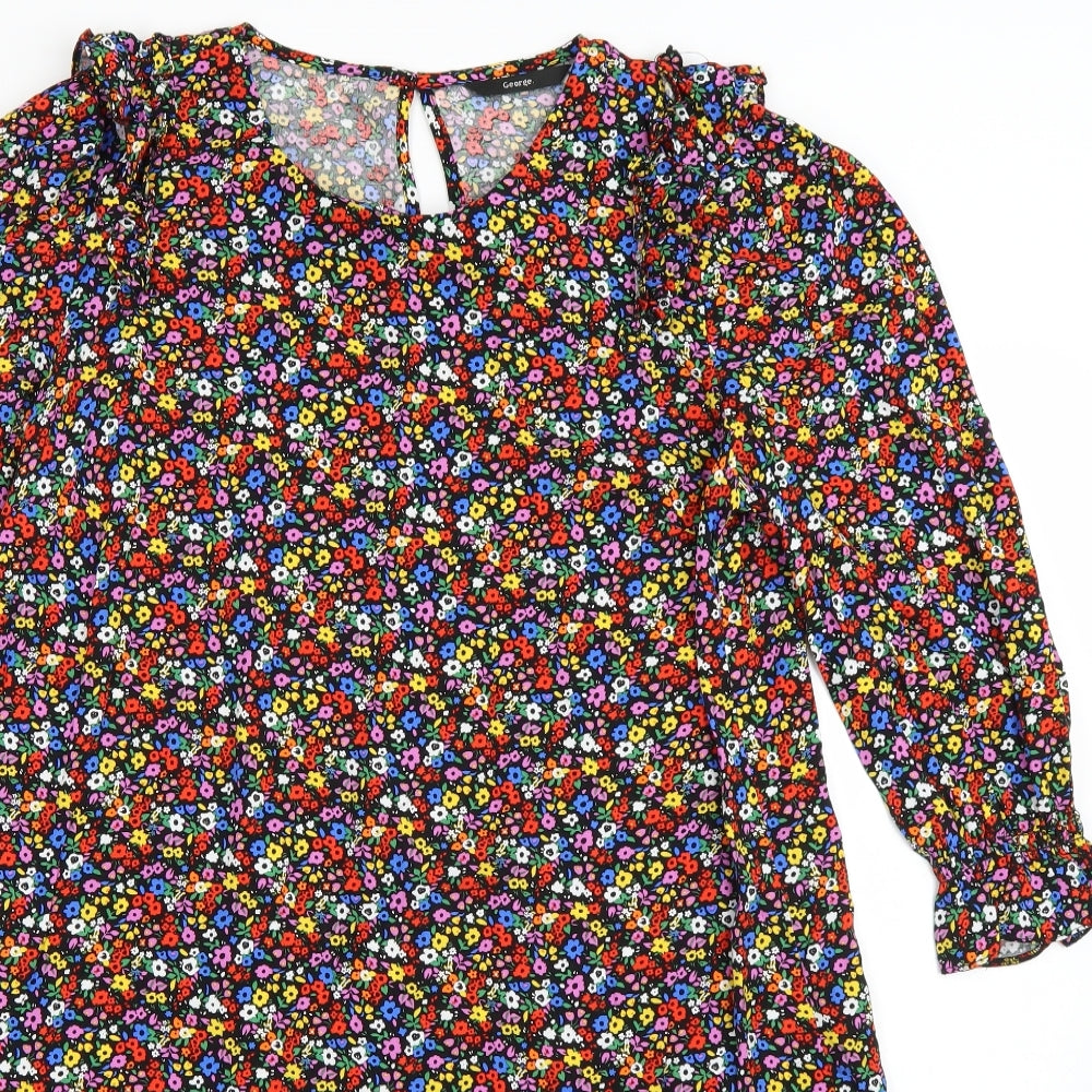 George Womens Multicoloured Floral  T-Shirt Dress  Size 12
