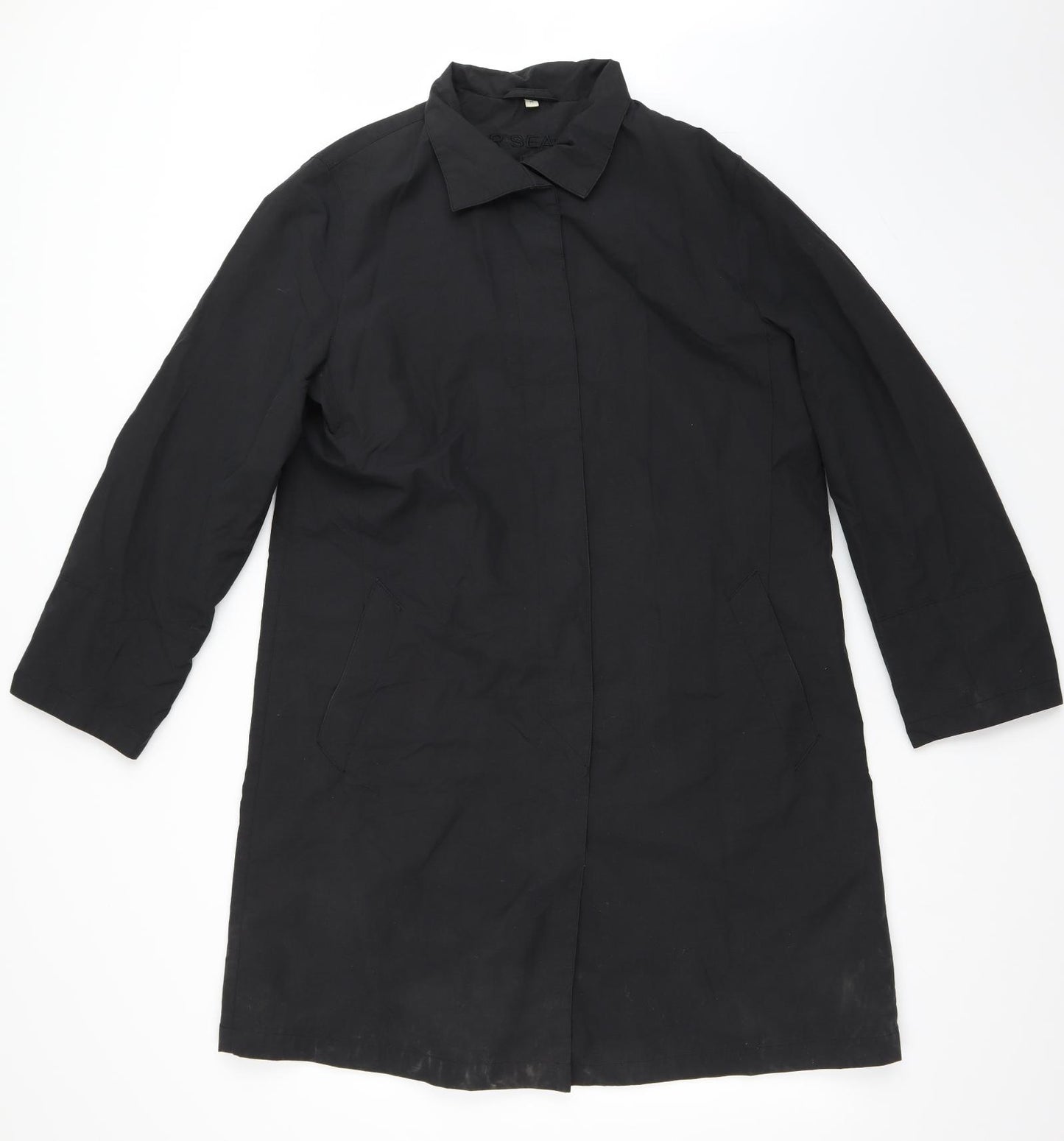 Four Seasons London Womens Black   Trench Coat Coat Size M