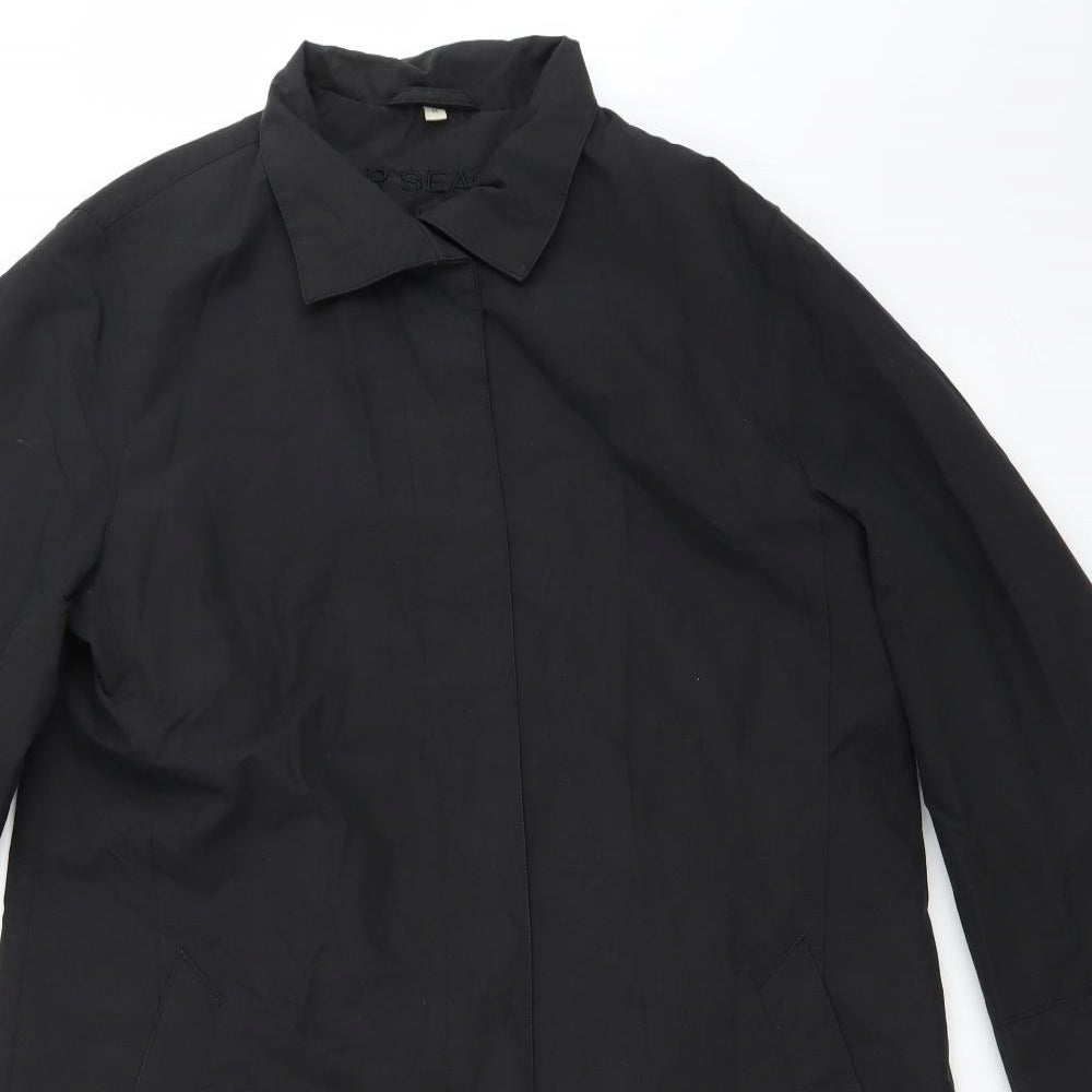 Four Seasons London Womens Black   Trench Coat Coat Size M