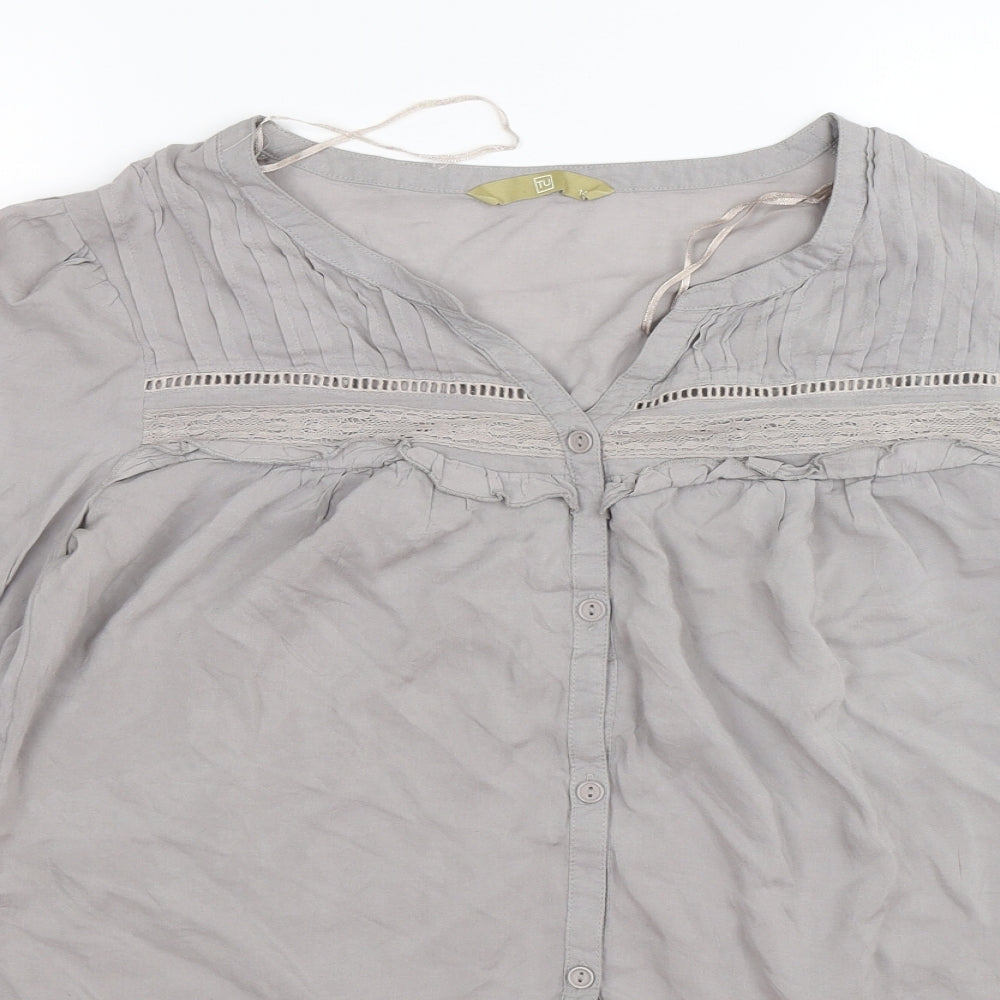 TU Womens Grey   Basic Blouse Size 14