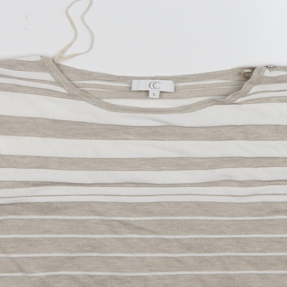 Country Casuals Womens Beige Striped  Pullover Jumper Size S