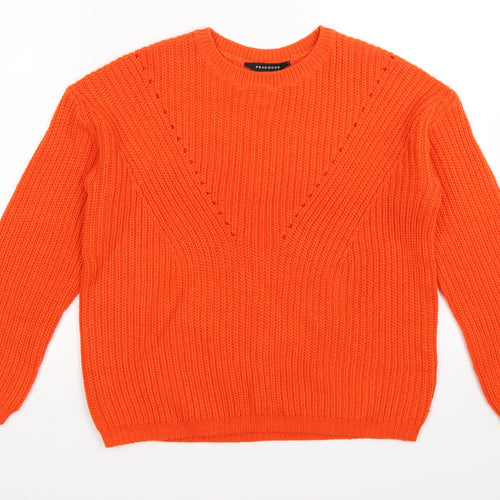 TU Womens Orange  Knit Pullover Jumper Size S