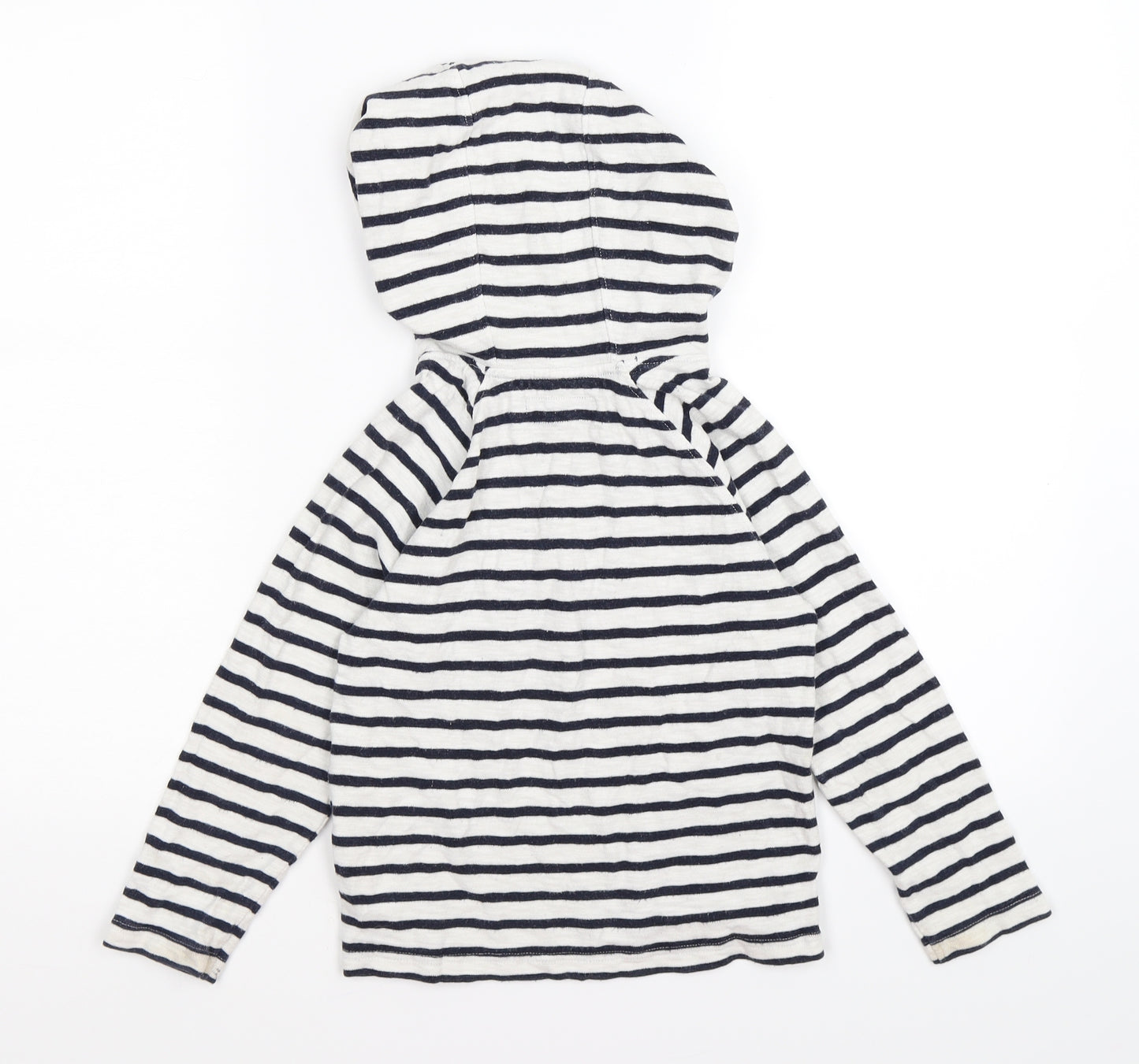 NEXT Boys White Striped  Pullover Hoodie Size 4-5 Years