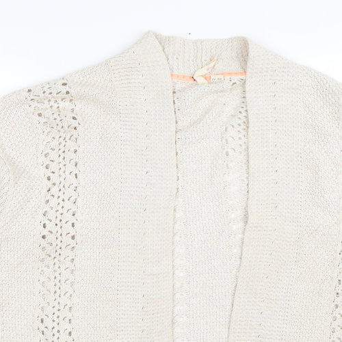 White Stuff Womens Beige  Crochet Cardigan Jumper Size 10