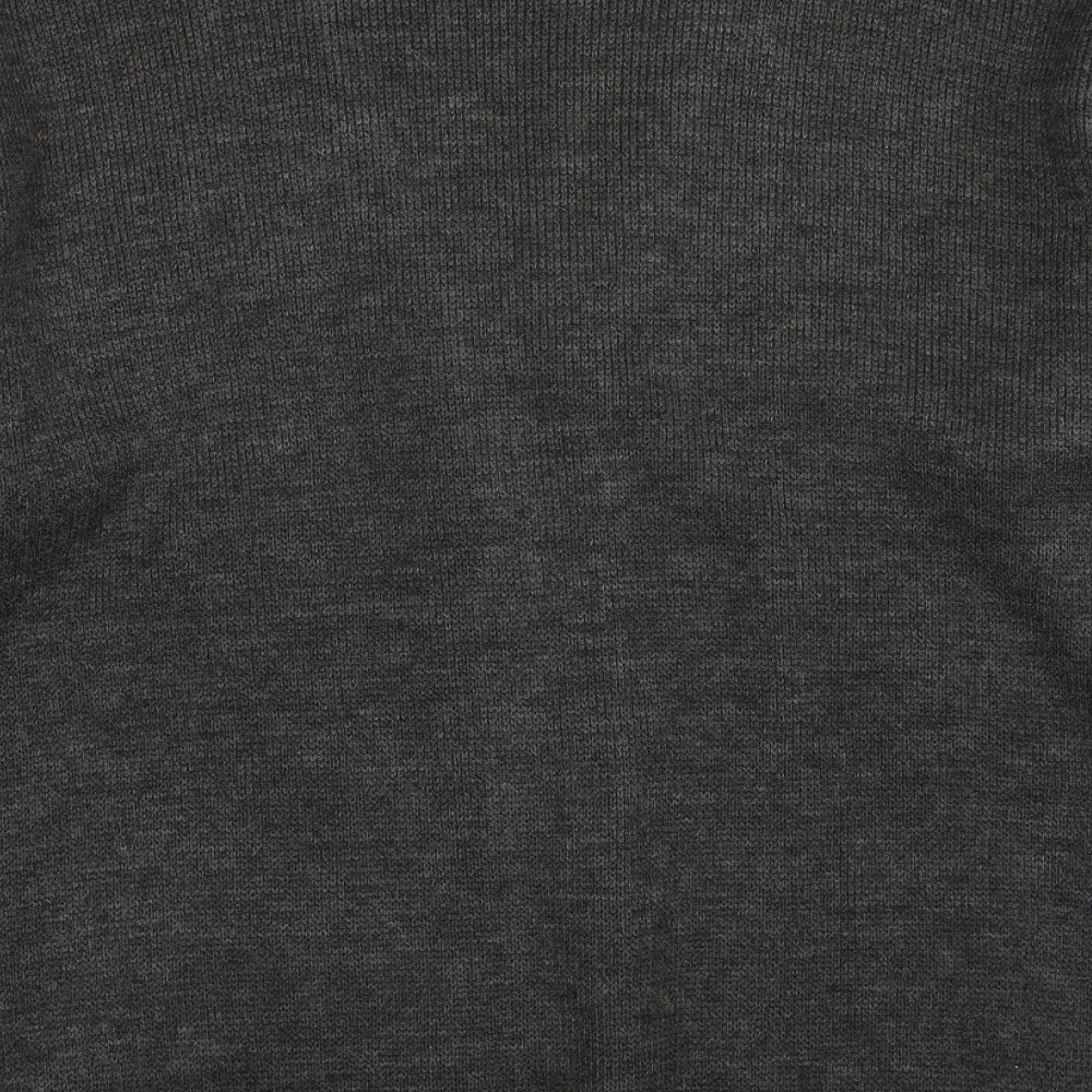 Vintage Mens Grey Argyle/Diamond Knit Cardigan Jumper Size L