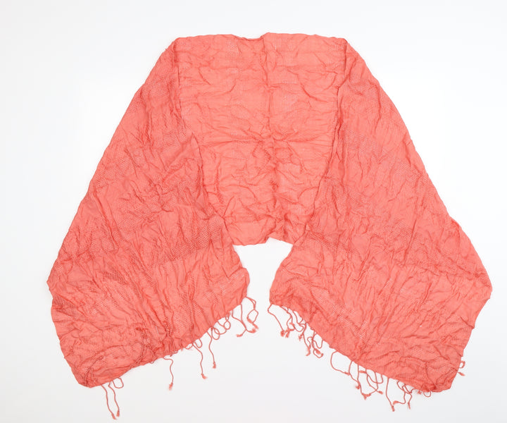 Preworn Womens Orange Knit Scarf - coral